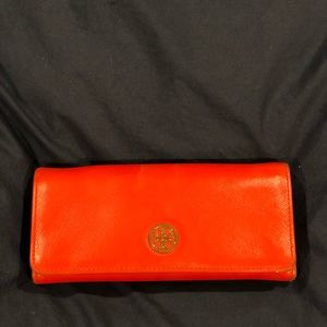 Red-Orange Tory Burch wallet